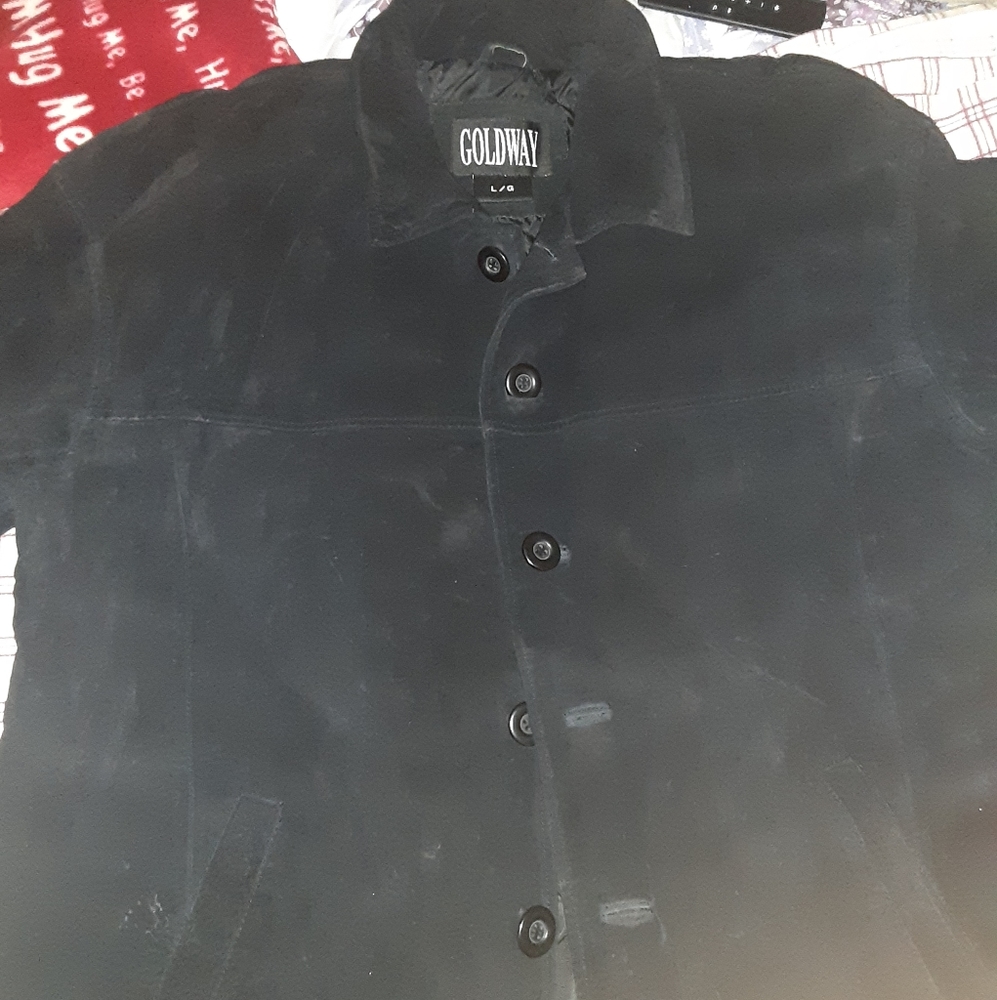 Goldway, Large Black Leather Coat